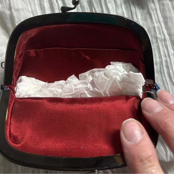 Japanese indigo floral coin purse - Picture 3 of 3